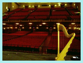 Harp onstage in theatre