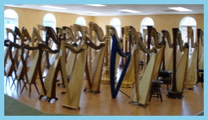 Virginia Harp Center showroom